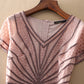 Pink Plus Size High Quality Short Sleeve Mesh Embroidery Dress