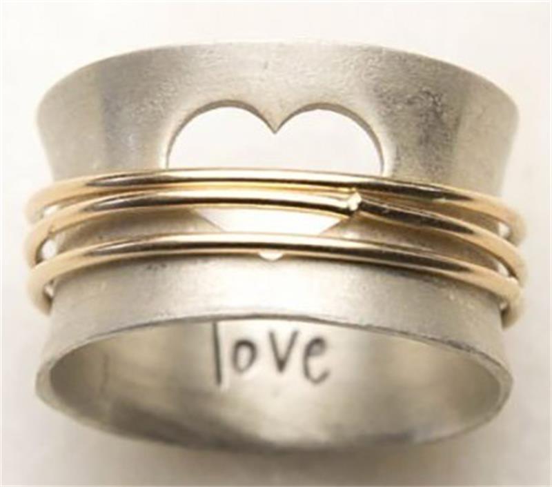 Vintage Heart-Shaped Metal Rings