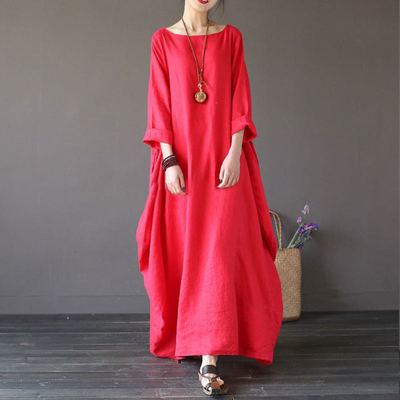 Loose Oversized Cotton Linen Dress
