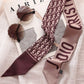 Original Flower&Letter Print Hair Band&Silk Scarf