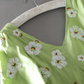 Cotton Linen Embroidered V-Neck Dress
