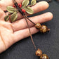 Vintage Handmade Wood Geometric Leaf Necklace
