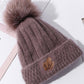 Simple Rabbit Fur Solid Color Knitted Hat