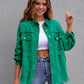 Loose Multicolor Ripped Denim Jacket
