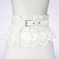 Hook Flower Hollow Lace Solid Color Waistband