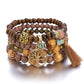 Bohemia Multi-Layer Wood Beads Handmade Tassels Bracelet
