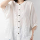 Retro Cotton Linen Lantern Sleeve Top Shirt