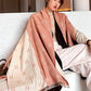 H Print Contrast Color Imitation Cashmere Shawl Scarf