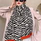 Zebra Pattern Knitting  Stylish Shawl Scarf