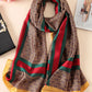 Original Flower&Letter Print Silk Scarf