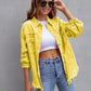 Loose Multicolor Ripped Denim Jacket