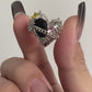 Original Adjustable Heart Shape Zircon Chain Ring