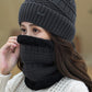 Winter Knitting Solid Color Keep Warm Scarf&Hat Two Pieces Set