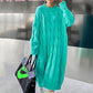 Stylish Loose Solid Color Knitting Sweater Dress