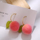Stylish Geometry Peach&Leaf Ear-Ring