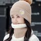 Personality Thickened Solid Hat&Scarf Set