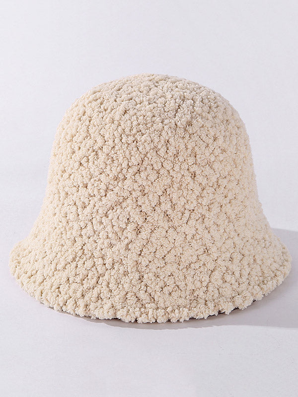 Thicken Wool-Blend Solid Bucket Hat