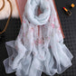 Artistic Retro Floral Printed Sun-Protection Silk Scarf