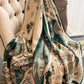 Vintage Knitting Tasseled Jacquard Imitated Cashmere Scarf Shawl