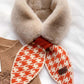 Vintage Houndstooth Stylish Imitation Rabbit Wool Scarf