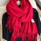15 Colors Imitated Cashmere Solid Color Tasseled Scarf