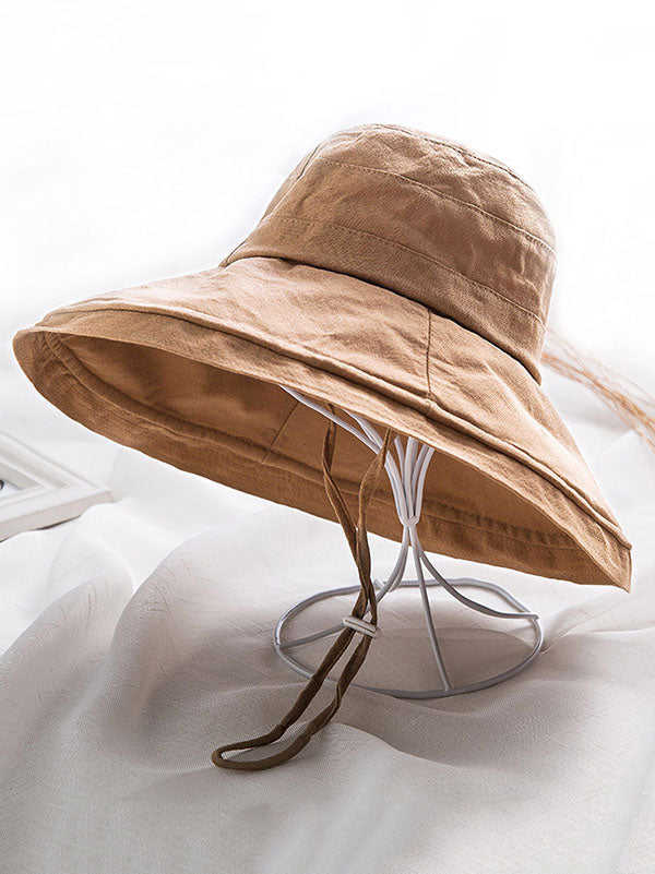 Original Solid Color Big Brim Beach Fisherman Hat