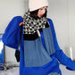 Contrast Color Houndstooth Split-Joint Knitting Scarf Shawl