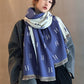 H Print Contrast Color Imitation Cashmere Shawl Scarf