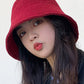 Simple Solid Color Wool Knitted Bucket Hat