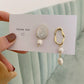 Simple Asymmetric Pearl Geometry Earrings