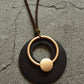 Vintage Circle Shape Wood Necklace