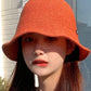 Cute Solid Color Woven Fisherman Hat