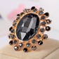 Full Diamond Crystal Glass Open Adjustable Ring