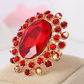 Full Diamond Crystal Glass Open Adjustable Ring