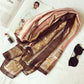 Original Flower&Letter Print Silk Scarf