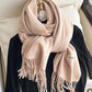15 Colors Imitated Cashmere Solid Color Tasseled Scarf