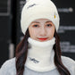 Personality Thickened Solid Hat&Scarf Set