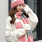 Personality Thickened Solid Hat&Scarf Set
