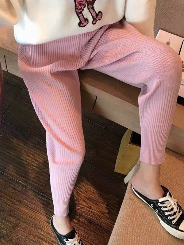 Urban High Waisted Harem Pants Solid Color Pants