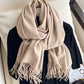 15 Colors Imitated Cashmere Solid Color Tasseled Scarf