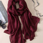 Casual Solid Color Keep Warm Sun Protection Silk Shawl&Scarf