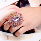 Full Diamond Crystal Glass Open Adjustable Ring