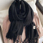 15 Colors Imitated Cashmere Solid Color Tasseled Scarf