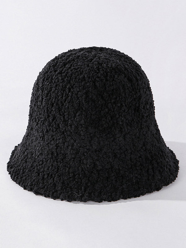 Thicken Wool-Blend Solid Bucket Hat