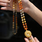 National Original Goldline Jade Geometry Fish&Rose Pendant Necklace