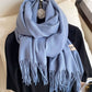 15 Colors Imitated Cashmere Solid Color Tasseled Scarf