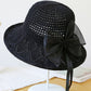 Stylish Knitting Bow-Embellished Sun-Protection Large Wide Brim Hat
