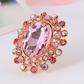 Full Diamond Crystal Glass Open Adjustable Ring