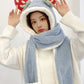 Lovely Kawaii Winter Contrast Color Keep Warm Scarf&Hat Set