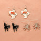 Halloween Pumpkin Skeleton Bat Earrings